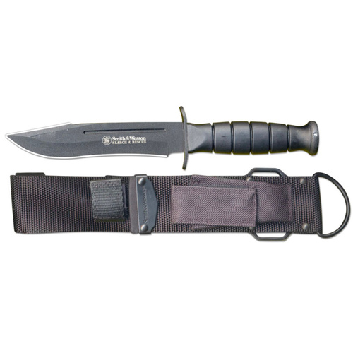 S&W Search & Rescue Clip Point FixedBlade Knife Rubberized Aluminum Handle CKSUR1 SW-CKSUR1