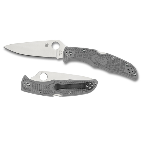 NEW SPYDERCO ENDURA 4 GRAY LIGHTWEIGHT FLAT GROUND PLAIN BLADE KNIFE C10FPGY