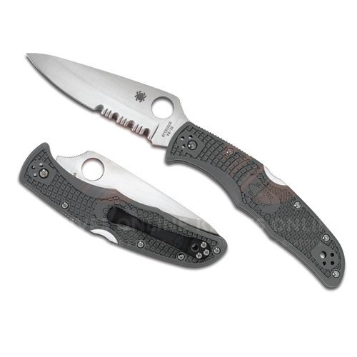 NEW SPYDERCO ENDURA 4 GREEN LIGHTWEIGHT COMBO BLADE FOLDING KNIFE C10PSFG
