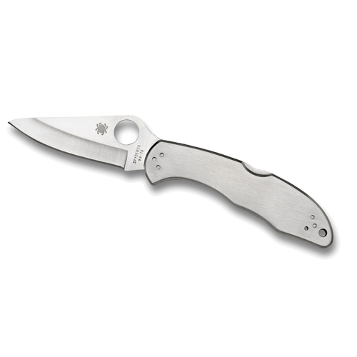 Spyderco Delica 4 Stainless - Plain Blade Folding Knife YSC11P