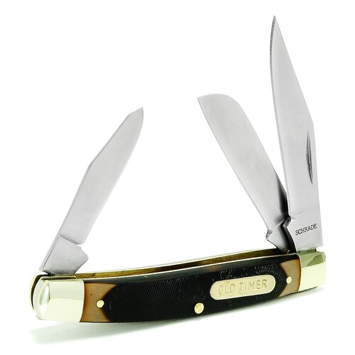 Schrade Old Timer 3 5/16 Middleman 3 Blade Stock Pocket Knife 34OT