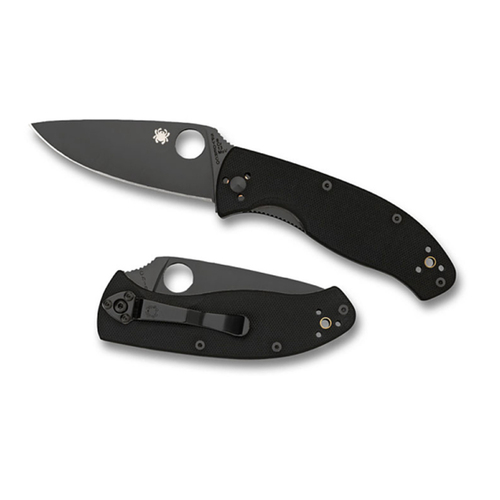 Spyderco Tenacious G-10 Black - Black Plain Blade YSC122GBBKP