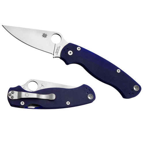 Spyderco Para Military 2 G-10 Dark Blue S110V | Plain Blade Folding Knife YSC81GPDBL2