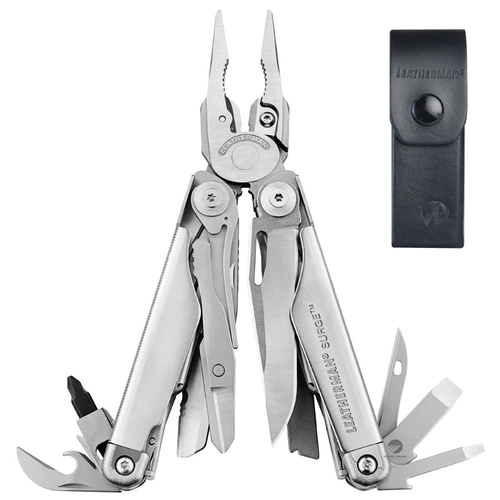 NEW LEATHERMAN SURGE STANDARD STAINLESS STEEL MULTITOOL + SHEATH NYLON OR LEATHER [Sheath: Leather]