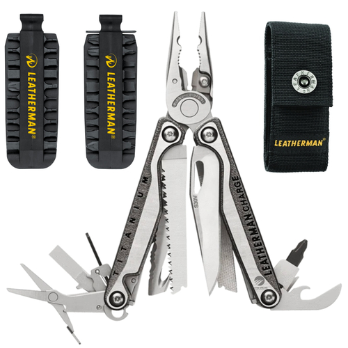 NEW LEATHERMAN CHARGE TTI + PLUS TITANIUM MULTI-TOOL + NYLON SHEATH + BIT KIT
