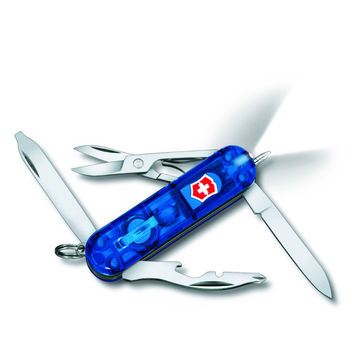 NEW VICTORINOX SWISS ARMY MIDNIGHT MANAGER TRANS BLUE KNIFE