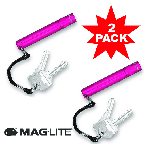 MAGLITE 2 X SOLITAIRE FLASHLIGHT HOT PINK MADE IN USA