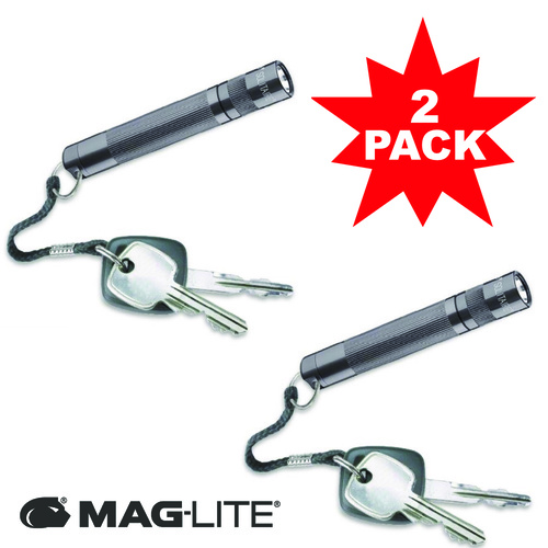 MAGLITE 2 X SOLITAIRE FLASHLIGHT PEWTER GREY MADE IN USA