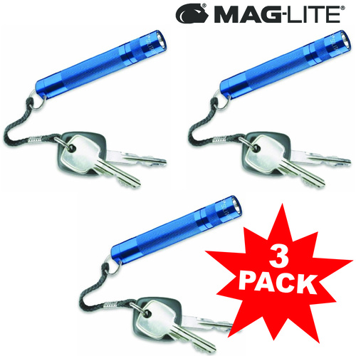 MAGLITE 3 X SOLITAIRE FLASHLIGHT BLUE MADE IN USA