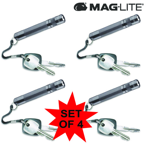 MAGLITE 4 X SOLITAIRE FLASHLIGHT PEWTER GREY MADE IN USA