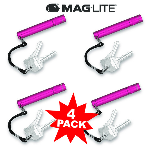 MAGLITE 4 X SOLITAIRE FLASHLIGHT HOT PINK MADE IN USA