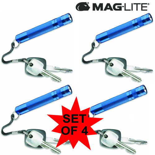 MAGLITE 4 X SOLITAIRE FLASHLIGHT BLUE MADE IN USA