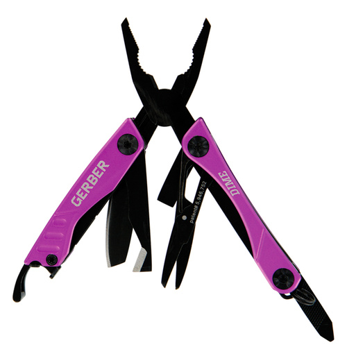 GERBER DIME PURPLE STAINLESS STEEL MULTI TOOL PLIER SCISSORS KNIFE 31-002937