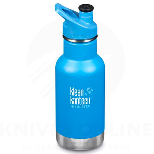 KLEAN KANTEEN KIDS SPORTS CAP 355ML 12OZ BLUE POOL PARTY INSULATED CLASSIC BOTTLE