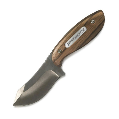 NEW WINCHESTER BARRENS FIXED BLADE FINE EDGE KNIFE WOODEN HANDLE W/ SHEATH 31-003436