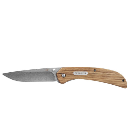 NEW WINCHESTER HEEL SPUR POCKET CLIP FOLDING KNIFE WOOD HANDLE 31-003433