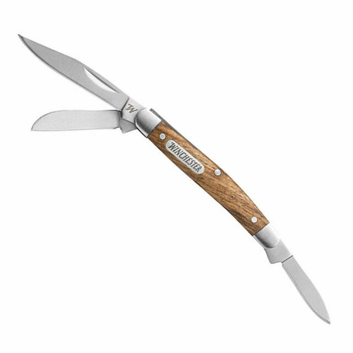 NEW WINCHESTER STAGECOACH POCKET FOLDING 3 BLADE KNIFE WOOD HANDLE 31-003434