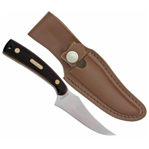 NEW SCHRADE YU152OT OLD TIMER SHARPFINGER FIXED BLADE KNIFE & LEATHER SHEATH