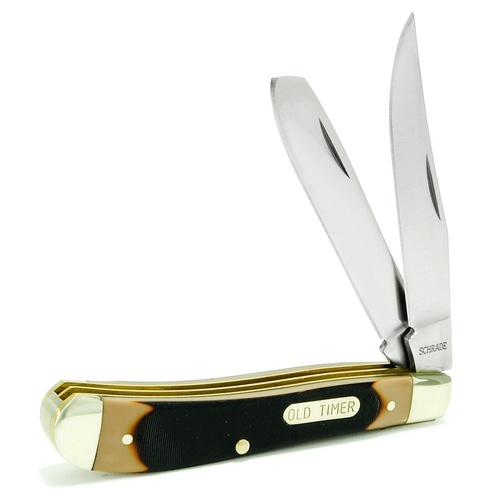 SCHRADE YU94OT OLD TIMER 2 BLADE GUNSTOCK TRAPPER LOCKBLADE KNIFE