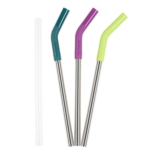 KLEAN KANTEEN 3 PACK STEEL STRAW SET 6164 COLOUR PINTS + TUMBLERS 10MM