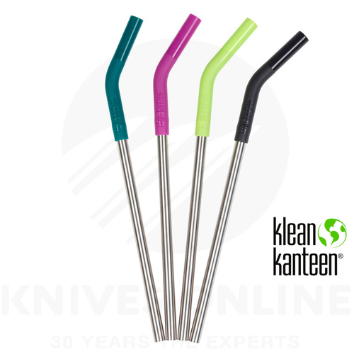 KLEAN KANTEEN 4 PACK STEEL STRAW SET 5789 COLOUR PINTS + TUMBLERS 8MM