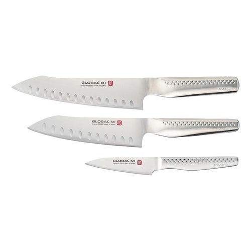 Global Ni 3 Piece Knife Set Paring + Vegetable + Cooks 3pc