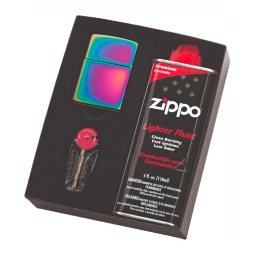 Zippo Spectrum Lighter Gift Box Set With Flints + Fluids