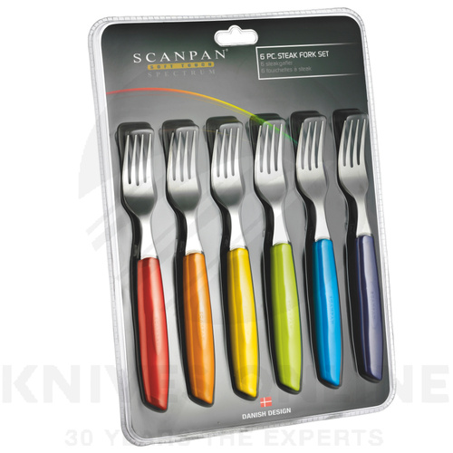 SCANPAN SPECTRUM 6PC FORK SET 6 PIECE COLOURED
