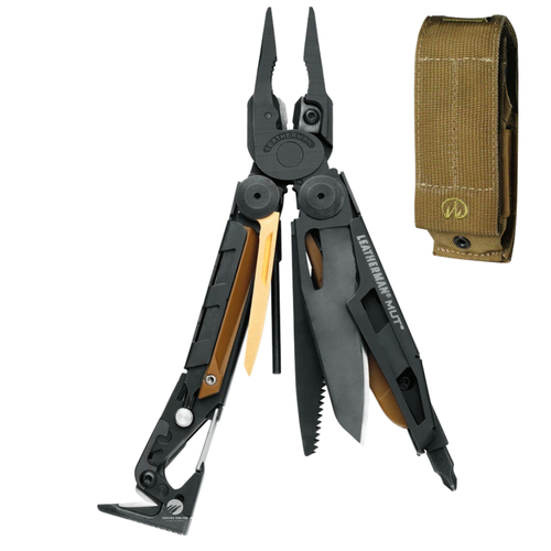 NEW LEATHERMAN MUT BLACK STEEL MULTI-TOOL + MOLLE SHEATH