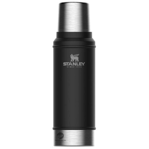 STANLEY CLASSIC 25OZ 750ML INSULATED VACUUM THERMOS FLASK BOTTLE - BLACK