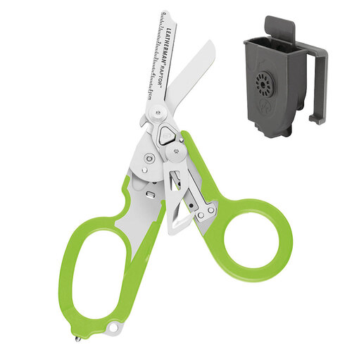 LEATHERMAN RAPTOR GREEN MULTITOOL FOLDING SHEARS + HOLSTER MEDICAL EMERGENCY