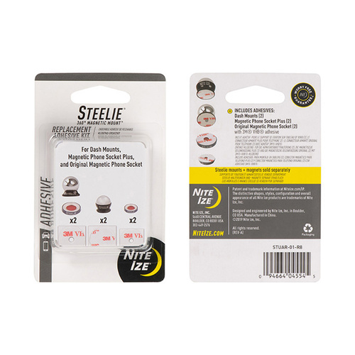NITE IZE STEELIE REPLACEMENT ADHESIVE STICKER PHONE + CAR REINSTALL KIT TABLET MOBILE 
