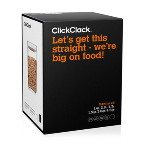 NEW CLICKCLACK 3 PIECE PANTRY SMALL CUBE BOX SET CONTAINER SET AIR TIGHT 3PC