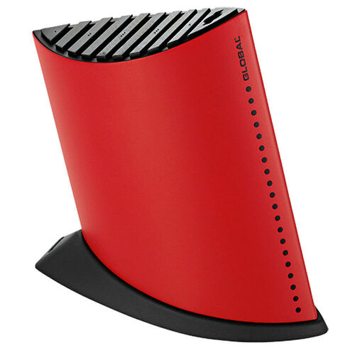 Global Ship Shape 9 Slot Knife Holder Block - Red 