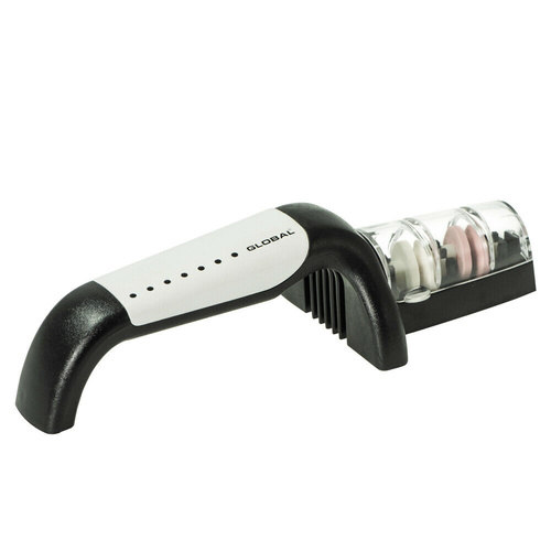 NEW GLOBAL 2 STAGE CERAMIC WATER KNIFE SHARPENER JAPAN | WHITE 