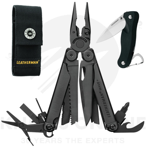 LATEST 2018 LEATHERMAN BLACK WAVE PLUS + MULTITOOL + SHEATH +  SKELETOOL KNIFE
