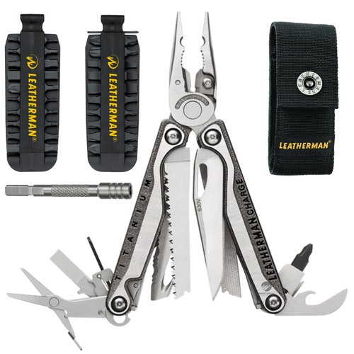 LEATHERMAN CHARGE TTI + PLUS MULTI-TOOL + NYLON SHEATH + BIT KIT + EXTENDER