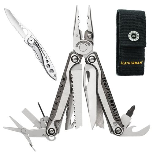 LEATHERMAN CHARGE TTI + PLUS MULTI-TOOL + NYLON SHEATH + SKELETOOL KBX