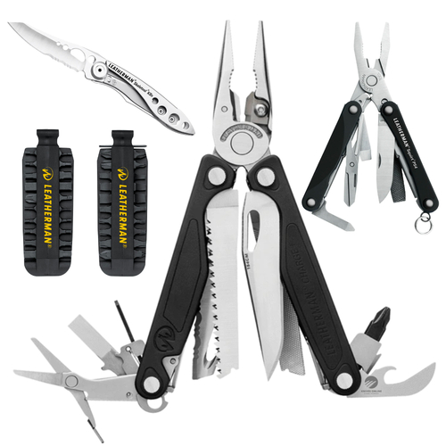 LEATHERMAN CHARGE PLUS MULTITOOL + SHEATH + BITKIT + BLACK PS4 + SKELETOOL KBX