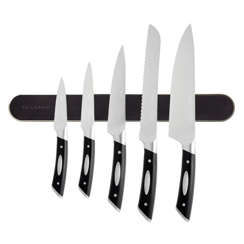 Scanpan Classic 6 Piece Knife Set + Magnetic Rack 6pc  | Wall Mounted