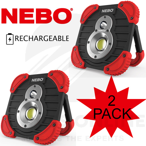 NEBO TANGO 2 PACK RECHARGEABLE 1000 LUMEN POWER BANK LED FLASHLIGHT SPOT LIGHT 89535