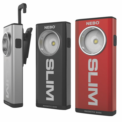 NEBO SLIM 500 LUMEN RECHARGEABLE LED THIN POCKET LIGHT HOOK MAGNET CLIP