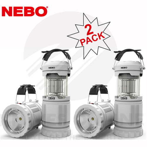 NEBO Z-BUG 2 PACK MOSQUITO ZAPPER LED LANTERN + SPOTLIGHT LIGHT INDOOR OUTDOOR 89524