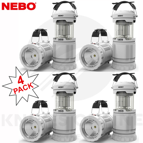 NEBO Z-BUG 4 PACK MOSQUITO ZAPPER LED LANTERN + SPOTLIGHT LIGHT INDOOR OUTDOOR 89524